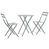 vidaXL 3-dijelni bistro set čelični sivi