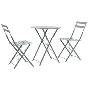 vidaXL 3-dijelni bistro set čelični sivi