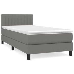 vidaXL Krevet s oprugama i madracem tamnosivi 90 x 190 cm od tkanine