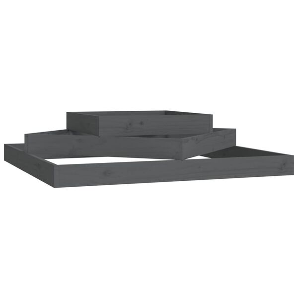 vidaXL Sadilica siva 112x112x27 cm od masivne borovine