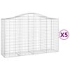 vidaXL Lučne gabionske ko&scaron;are 5 kom 200x50x120/140cm pocinčano željezo