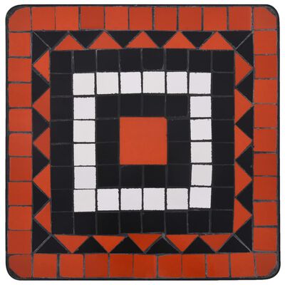 vidaXL Pomoćni stolić s mozaikom terakota i bijeli keramički