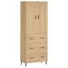 vidaXL Visoka komoda hrasta sonome 69,5x34x180cm od konstruiranog drva