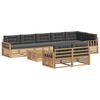vidaXL Set vanjskih sofa s jastukom 9 pcs Bijela i antracit Poliester