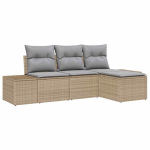 vidaXL Sjedeća garnitura za vrt 4 kom. Bež poliratan