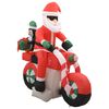 vidaXL Djed Mraz na napuhavanje na motociklu LED IP44 160 cm