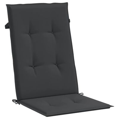 vidaXL Jastuci za vrtne stolice 4 kom crni 120 x 50 x 3 cm od tkanine