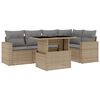 vidaXL 6-dijelni set vrtnih sofa s jastucima bež od poliratana