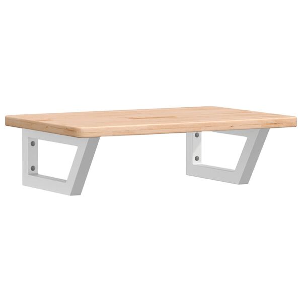 vidaXL Zidna polica za umivaonik od čelika i masivne hrastovine