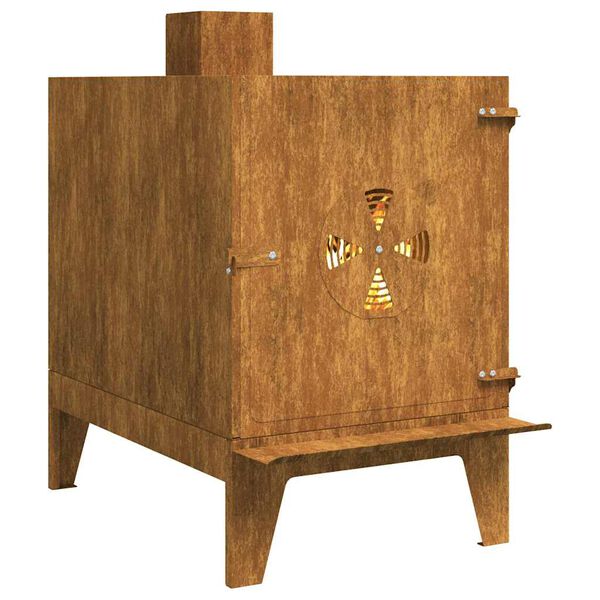 vidaXL Štednjak za kampiranje 35x50x60 cm Corten čelik