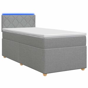 vidaXL Boxspring krevet s madracem Svjetlosiva 80 x 200 cm Tkanina