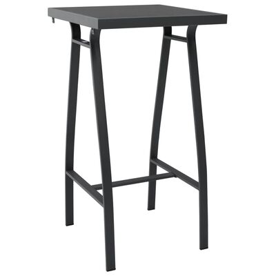 vidaXL Vrtni barski stol crni 60 x 60 x 110 cm od kaljenog stakla