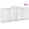 vidaXL Lučne gabionske ko&scaron;are 25kom 300x50x120/140cm pocinčano željezo