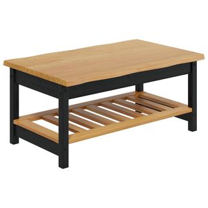 VidaXL Kava Stol EKAI Crna 100 x 60 x 45,5 cm Masivna borovina