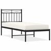vidaXL Metalni okvir za krevet s uzglavljem crni 75x190 cm