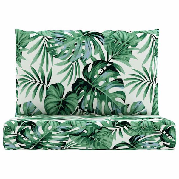 vidaXL Jastuci za palete 2 kom s uzorkom li&scaron;ća od tkanine