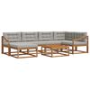 vidaXL Set vanjskih sofa s jastukom 7 pcs Prirodna i svijetlo siva
