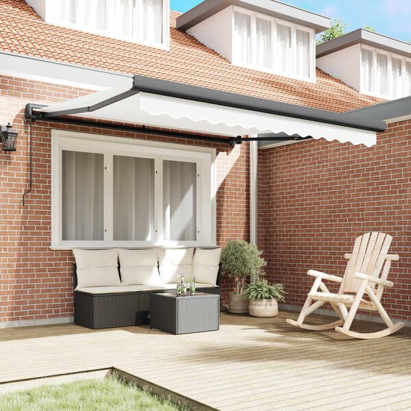 vidaXL Nadstre&scaron;nica Bijelo 350 x 250 x 165 cm Poliester i aluminij