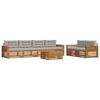 vidaXL Set vanjskih sofa s jastukom 7 pcs Prirodna i svijetlo siva