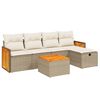 vidaXL 6-dijelni set vrtnih sofa s jastucima bež od poliratana