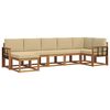 vidaXL Set vanjskih sofa s jastukom 7 pcs Prirodna i bež