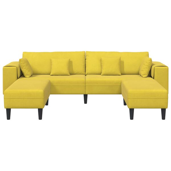 vidaXL Sofa s jastukom 3 pcs Žuta Bar&scaron;un