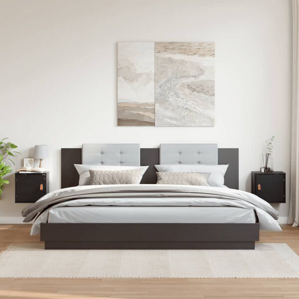 vidaXL Zidni ormarići 2 kom crni 31,5 x 30 x 30 cm od masivne borovine