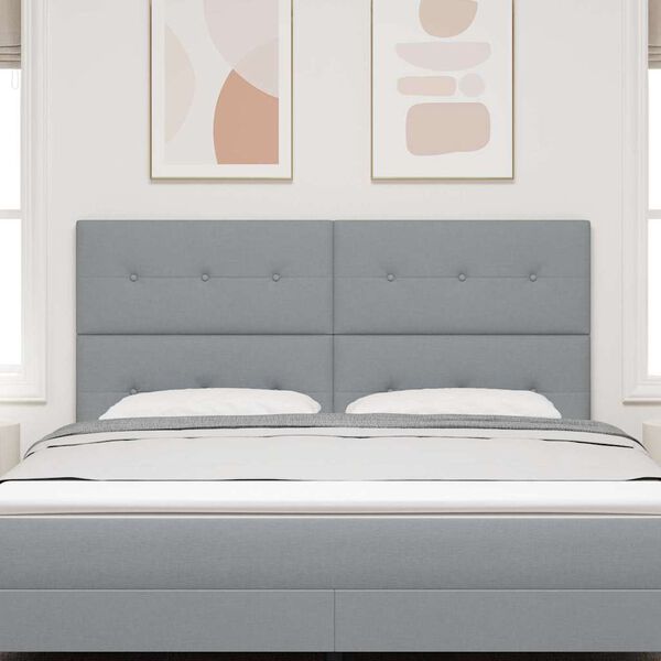 vidaXL LED glava kreveta S LED lampica Svijetlo siva 180 cm Poliester