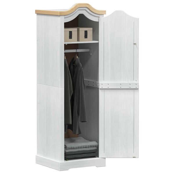 vidaXL Ormari s policom Bijelo 55 x 52 x 170 cm Čvrsto borovo drvo