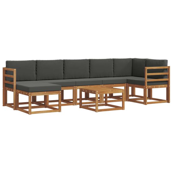 vidaXL Set vanjskih sofa s jastukom 8 pcs Prirodna i antracit