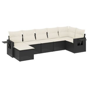 vidaXL 7-dijelni set vrtnih sofa od poliratana s jastucima crni