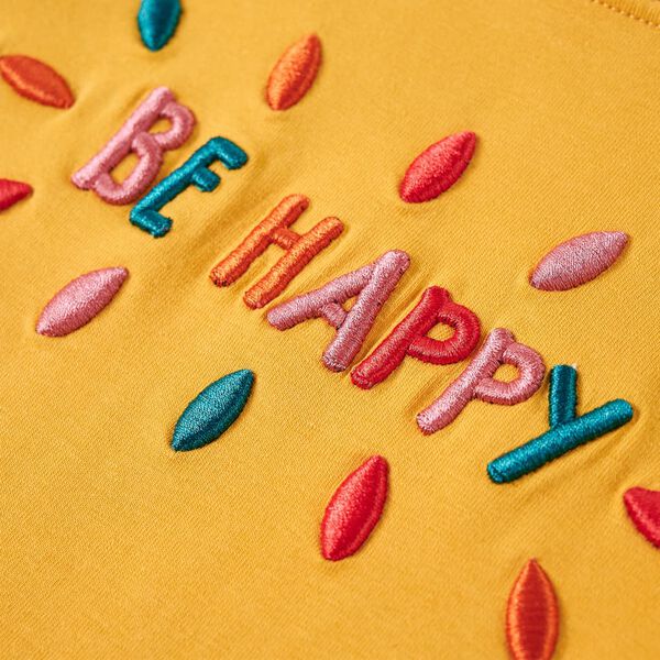 Dječja majica dugih rukava tamna oker boja 92