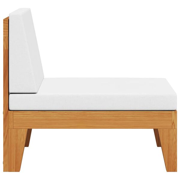 vidaXL Modularna srednja sofa i krem bijeli jastuci od bagremovog drva