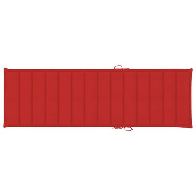vidaXL Dvostruka ležaljka od impregnirane borovine s crvenim jastucima