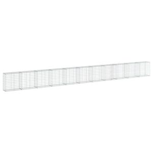 vidaXL Gabionska ko&scaron;ara s poklopcem 1100x50x100 cm pocinčano željezo