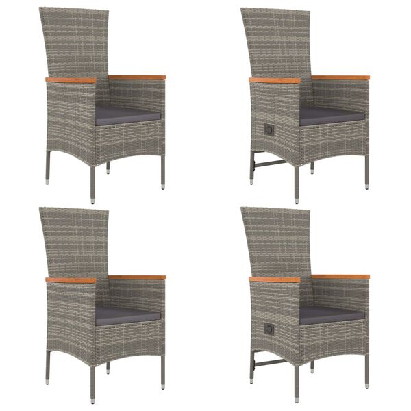 vidaXL 5-dijelni vrtni blagovaonski set sivi od poliratana