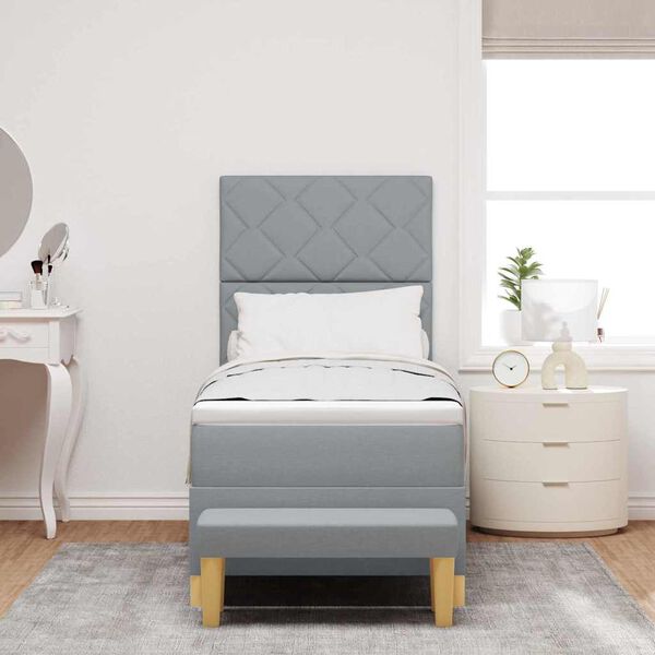 vidaXL Krevet s opruga kutije Svjetlosiva 80 x 200 cm tkanina