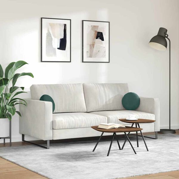 vidaXL Jastučići za sjedenje 2 pcs Tamnozelena Ø 40 x 13 cm Baršun