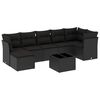 vidaXL 8-dijelni set vrtnih sofa od poliratana s jastucima crni