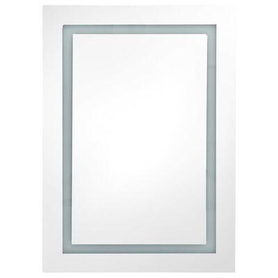 vidaXL LED kupaonski ormarić s ogledalom sjajni bijeli 50 x 13 x 70 cm