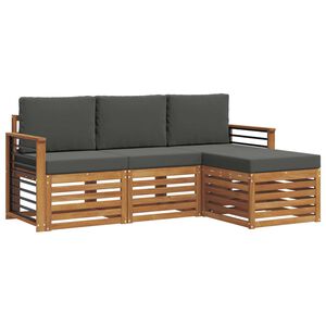 vidaXL Set vanjskih sofa s jastukom 4 pcs Prirodna i antracit