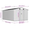 vidaXL Vrtno spremi&scaron;te 257 x 392 x 181 cm metalno zeleno