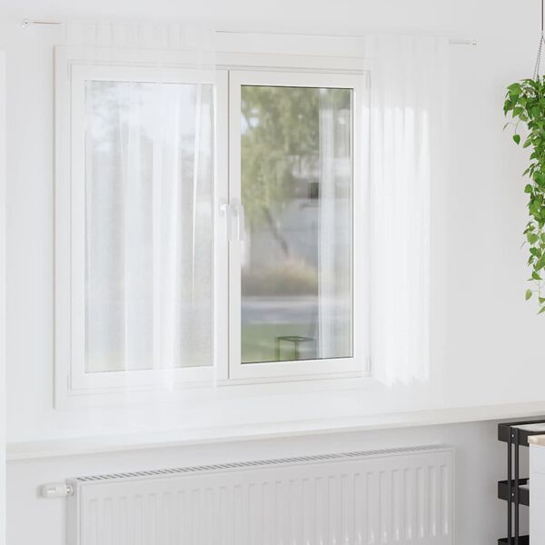 vidaXL Voile zavjesa sa zavjesama 2 pcs Bijelo 175 x 140 cm Poliester