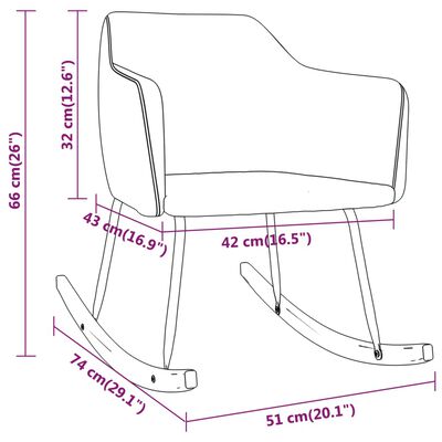 vidaXL Stolica za ljuljanje od tkanine smeđa