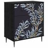 vidaXL Komoda DOKKUM Plavi afti uzorak 66 x 36,5 x 76 cm Crni hrast