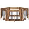 vidaXL Vrata za pse s postoljem 6 pcs Staro drvo 80 x 60 cm
