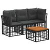 vidaXL Set vanjskih sofa 4 kom. Crna i tamno siva Poliester
