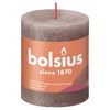 Bolsius rustične debele svijeće Shine 4 kom 80 x 68 mm sivo-smeđe