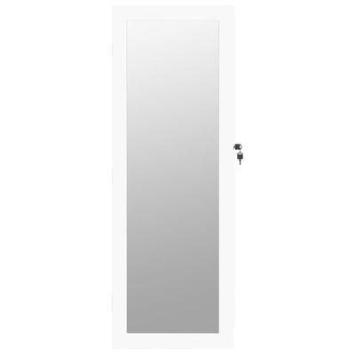 vidaXL Zidni ormarić za nakit s ogledalom bijeli 37,5 x 10 x 106 cm
