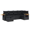 vidaXL 6-dijelni set vrtnih sofa s jastucima crni od poliratana